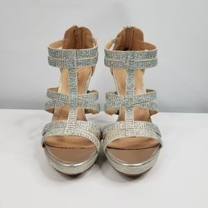 Silver Cathy Jean Glitter Heels